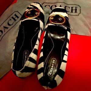 Coach Horse Hair Black & White Shoes